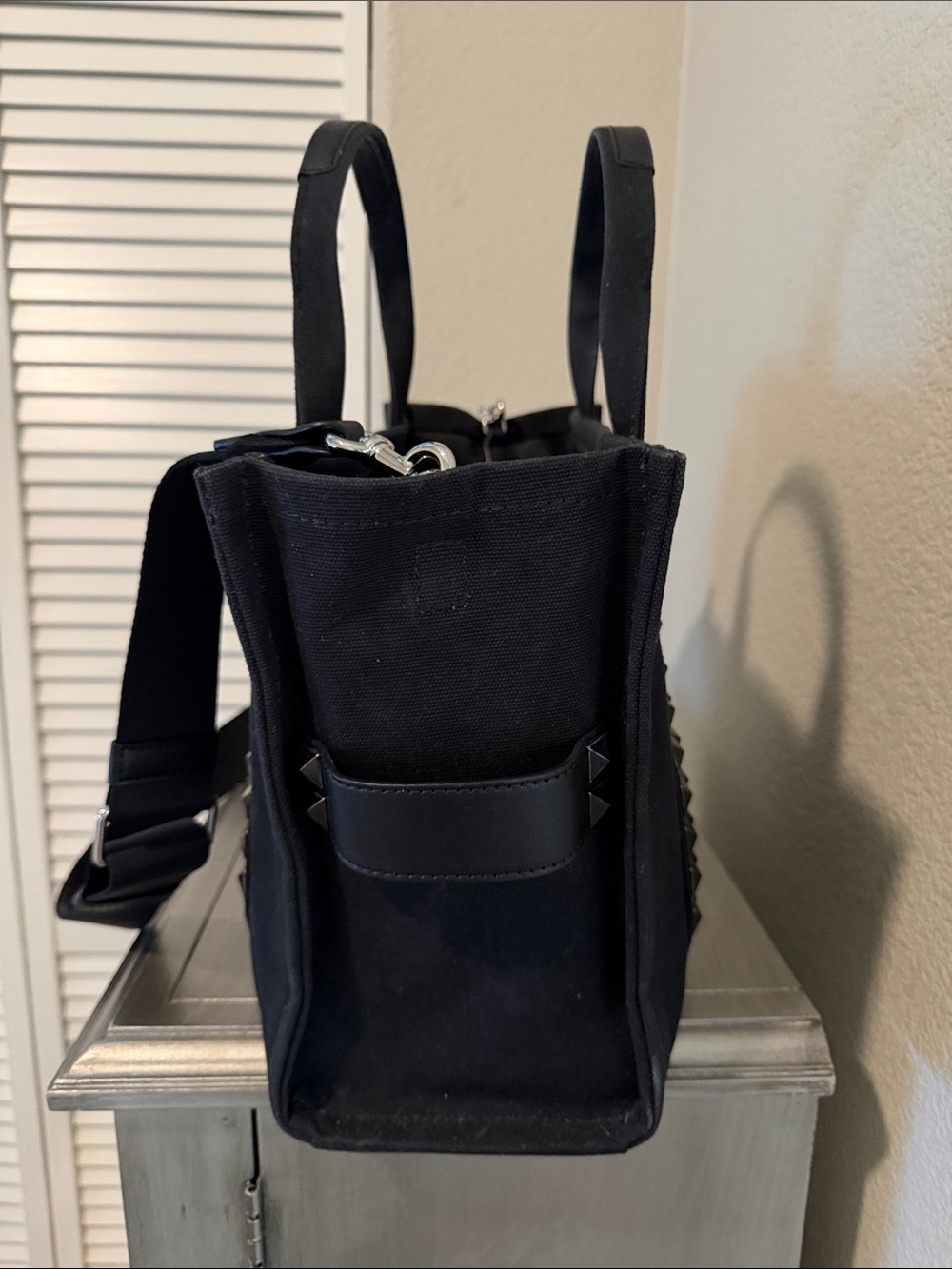 Marc Jacobs Black Studded Canvas Tote Bag - Picture 5 of 7